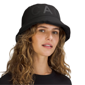 RARE Lululemon 2022 Team Canada Beijing Black Bucket Hat Soft Puffy Small/Med
